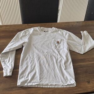 Carhartt Men’s Loose Fit Small Long Sleeve Shirt with Pocket White